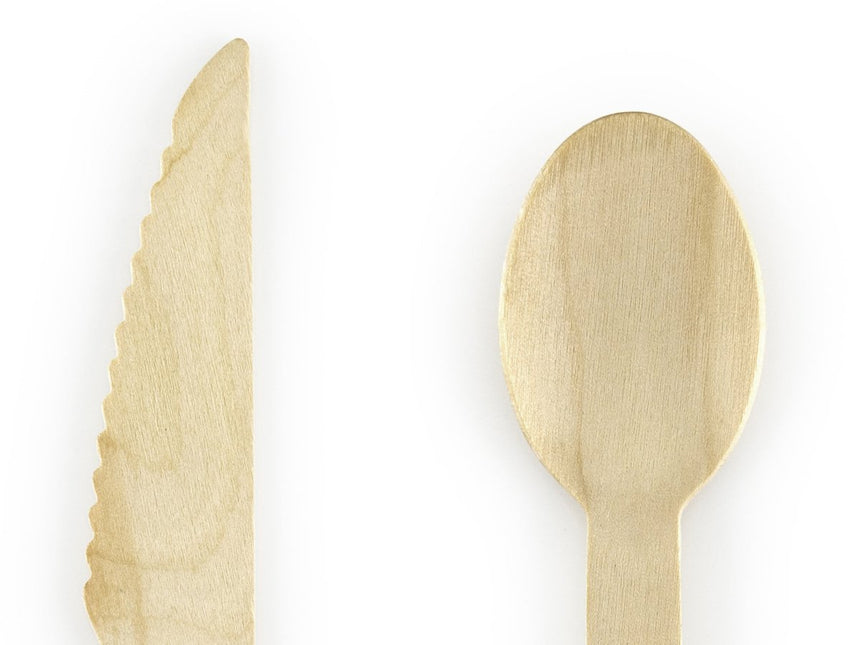 Houten Bestek 16cm 18 delig van Partydeco koop je bij Partywinkel