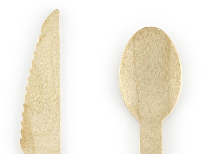 Houten Bestek Gekleurd Pastel 16cm 18 delig van Partydeco koop je bij Partywinkel