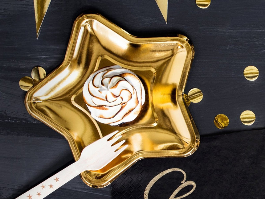 Houten Bestek Goud 16cm 18 delig van Partydeco koop je bij Partywinkel