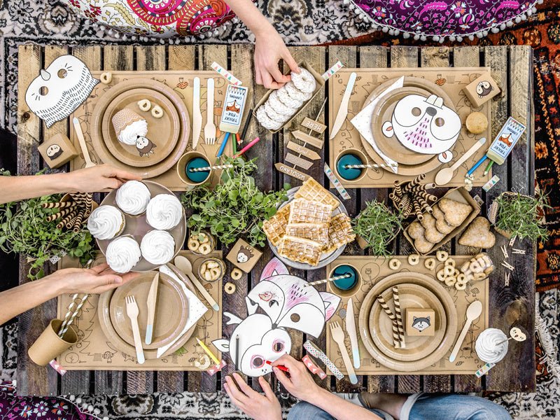 Houten Bestek Lichtblauw 16cm 18 delig van Partydeco koop je bij Partywinkel