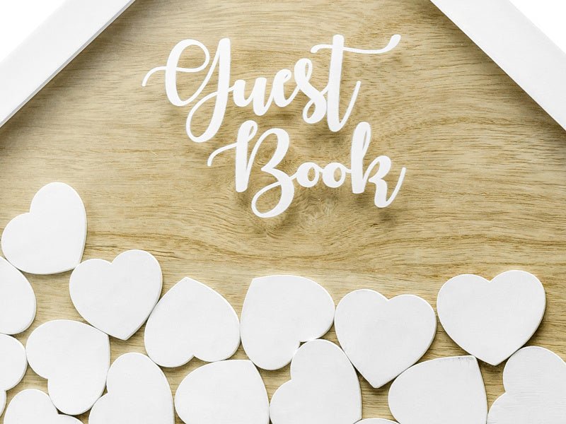 Houten Gastenboek Hartjes 43cm van Partydeco koop je bij Partywinkel