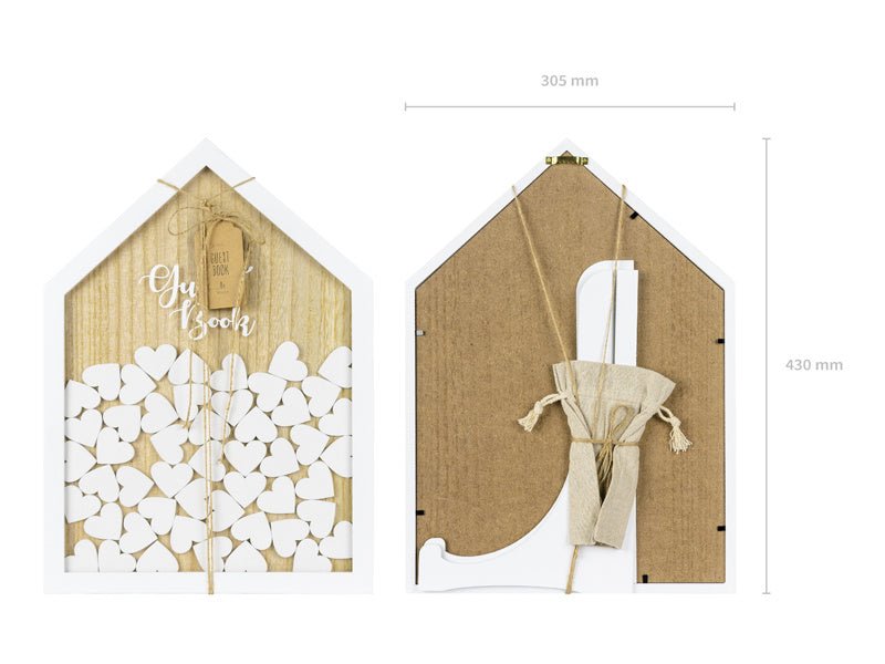 Houten Gastenboek Hartjes 43cm van Partydeco koop je bij Partywinkel