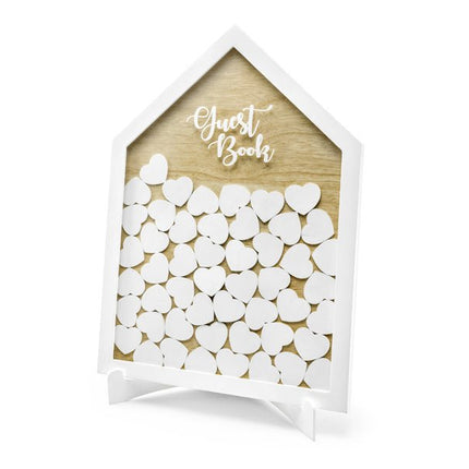 Houten Gastenboek Hartjes 43cm van Partydeco koop je bij Partywinkel