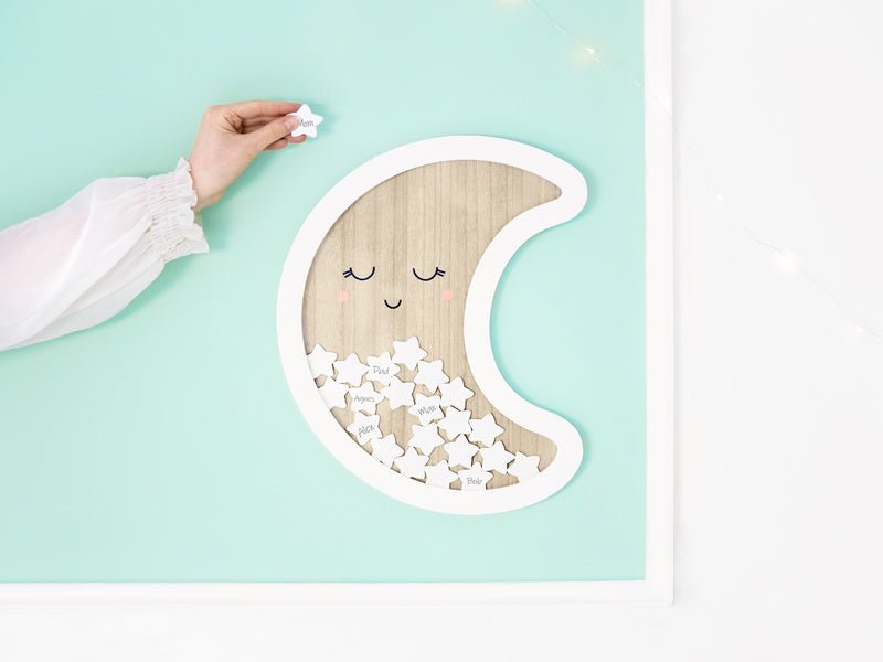 Houten Gastenboek Maan 38,5cm van Partydeco koop je bij Partywinkel
