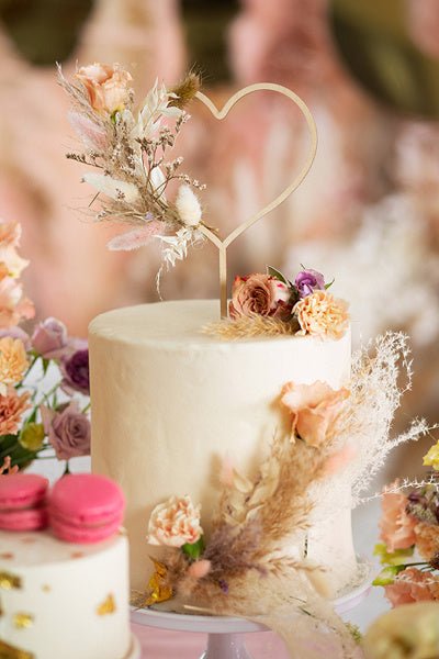 Houten Hart Caketopper 23cm van Partydeco koop je bij Partywinkel