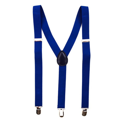 Dark Blue Solid-Color Suspenders