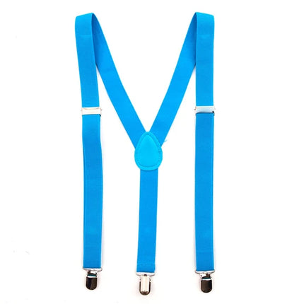 Solid Blue Suspenders