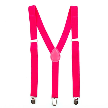 Pink Solid Neon Suspenders