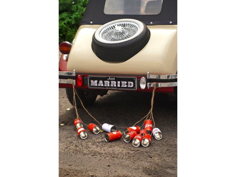 Huwelijksblikken Retro 14cm 5st van Partydeco koop je bij Partywinkel