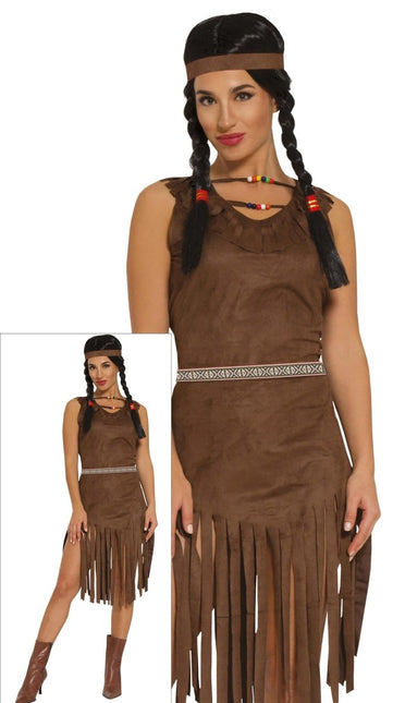 Indiaanse Jurk Beige Dames van Fiestas Guirca koop je bij Partywinkel