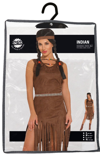 Indiaanse Jurk Beige Dames van Fiestas Guirca koop je bij Partywinkel