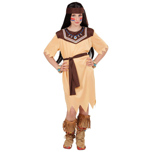 Indiaanse Jurk Beige Meisje 3 delig van Widmann koop je bij Partywinkel