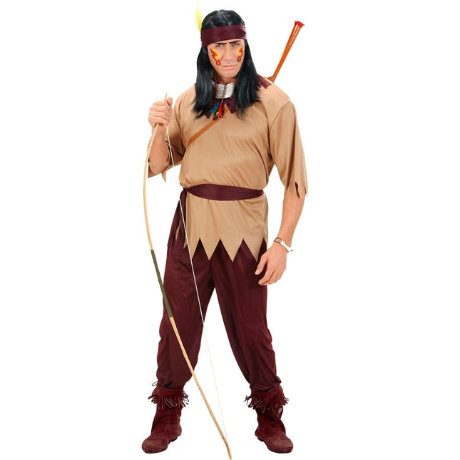 Indianen Kostuum Bruin Heren 4 delig van Widmann koop je bij Partywinkel