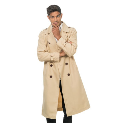 Men's Beige Detective Trench Coat