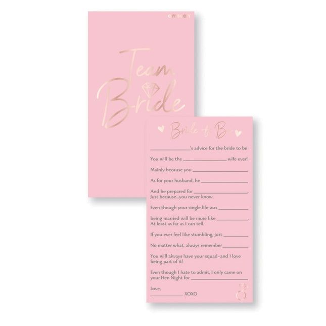 Invulkaart Bride To Be 17cm 8st van Riethmueller koop je bij Partywinkel