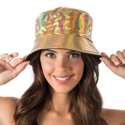 Iridescent Gold Fisherman's Hat, One Size