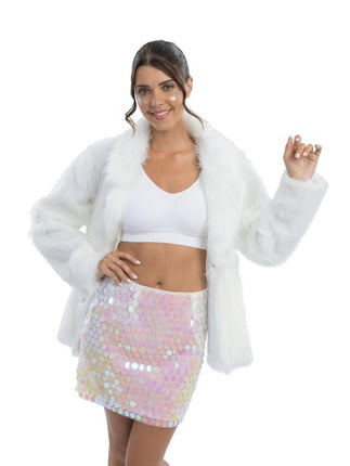 White Sequin Skirt for Women