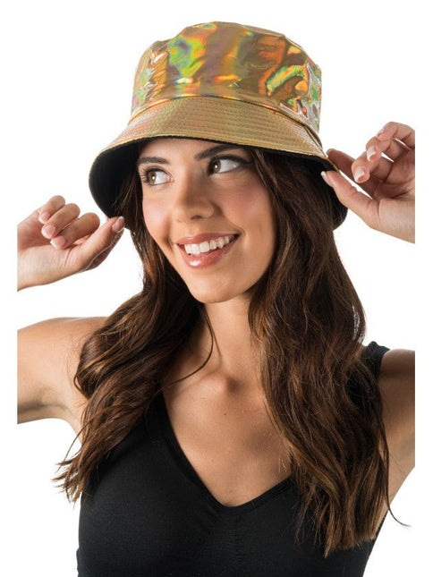 Iriserende Gouden Vissershoed One Size van CHAKS koop je bij Partywinkel