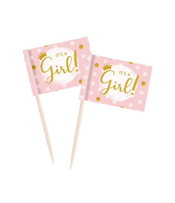 It'S A Girl Cupcake Toppers van Paper Dreams koop je bij Partywinkel