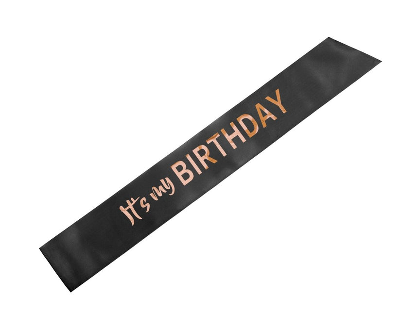 It'S My Birthday Sjerp Zwart Rose Goud 79cm van Partydeco koop je bij Partywinkel