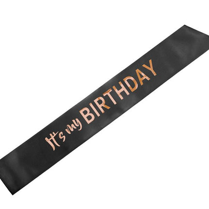 It'S My Birthday Sjerp Zwart Rose Goud 79cm van Partydeco koop je bij Partywinkel