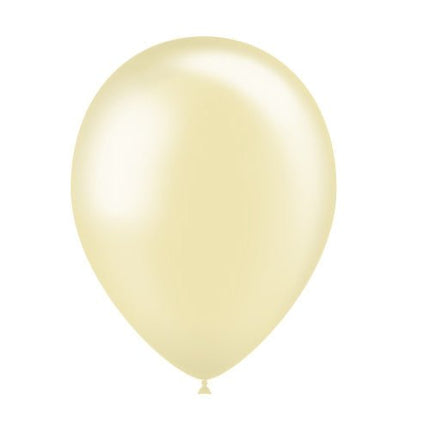 Ivoorkleur Ballonnen Metallic 25cm 10st van Balloonia koop je bij Partywinkel