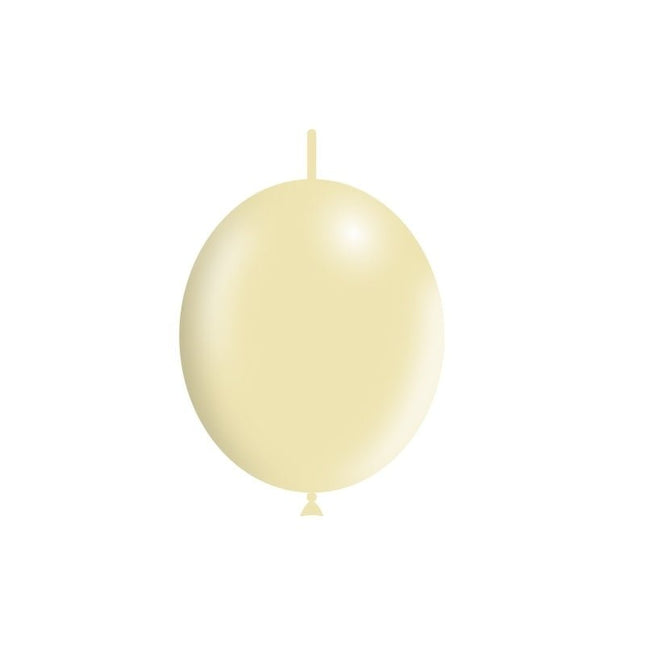 Ivoorkleurige Knoopballonnen 30cm 50st van Balloonia koop je bij Partywinkel