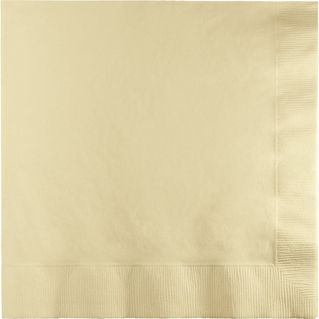 Ivoorkleurige Servetten 3 - Laags 33cm 50st van Creative Converting koop je bij Partywinkel