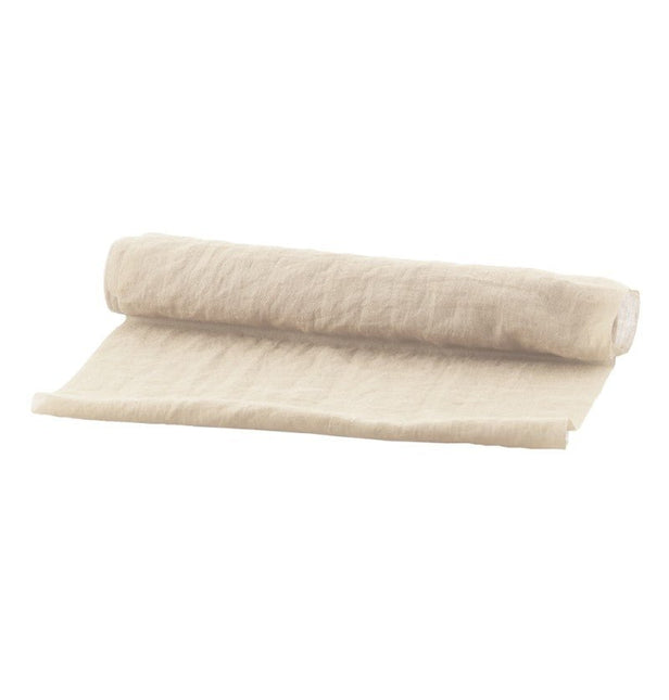 Ivoorkleurige Tafelloper Chiffon 3m van CHAKS koop je bij Partywinkel