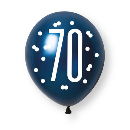 70 Jaar Ballonnen Set Blauw 30cm 6st