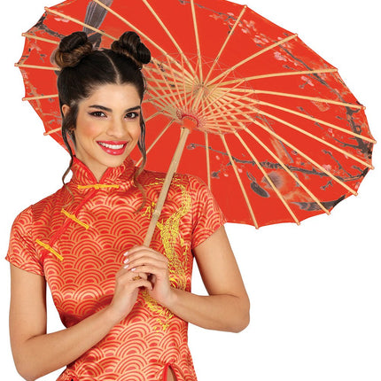 Japanse Paraplu Rood 82cm van Fiestas Guirca koop je bij Partywinkel
