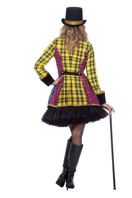 Schotland Jas Geel Blauw Roze Dames Ruit van Wilbers & Wilbers koop je bij Partywinkel