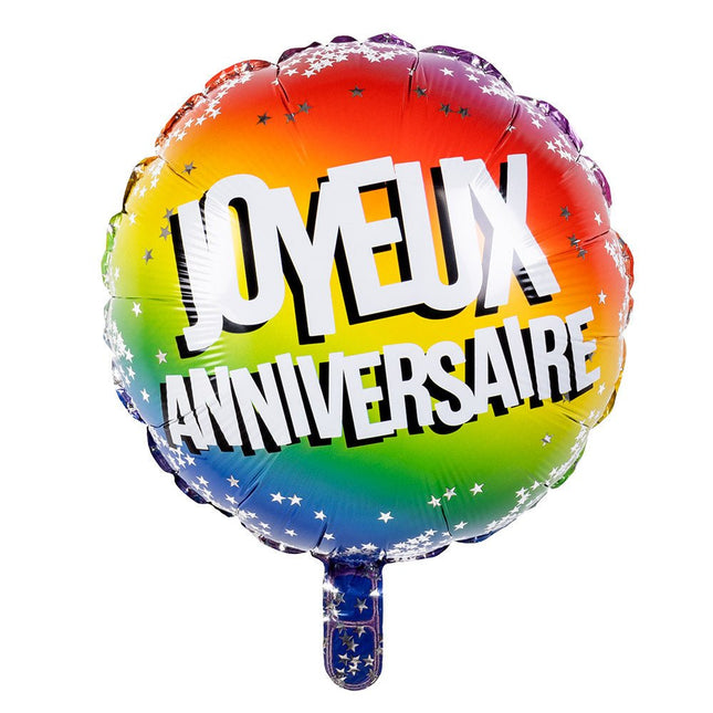Joyeux Anniversaire Helium Ballon Leeg 45cm van Boland koop je bij Partywinkel