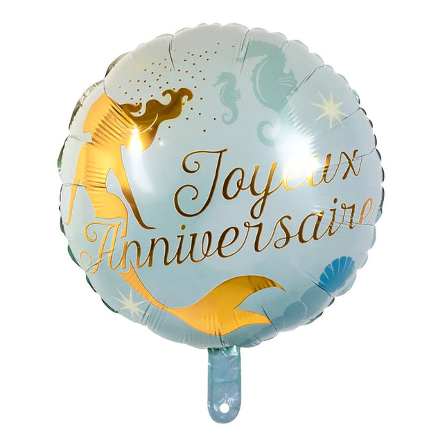 Joyeux Anniversaire Helium Ballon Zeemeermin Leeg van Boland koop je bij Partywinkel