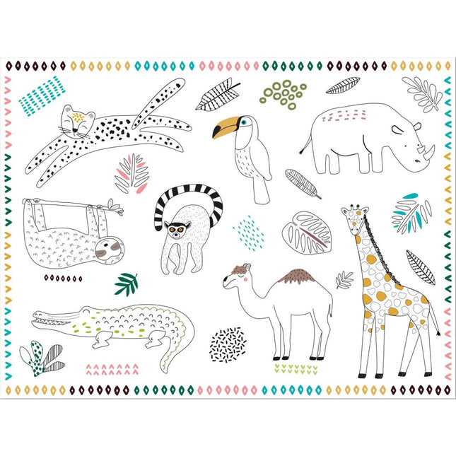 Jungle Dieren Placemats Kleurplaat Zoo Party 6st van Folat koop je bij Partywinkel