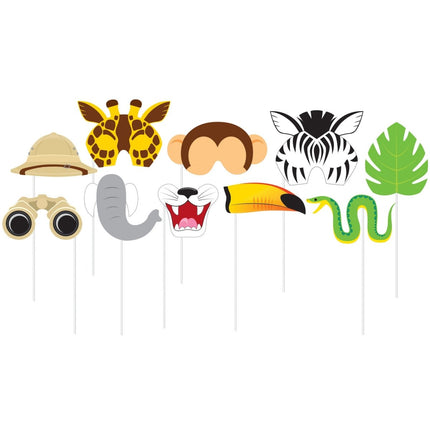 Jungle Photobooth Props 10st van Creative Converting koop je bij Partywinkel