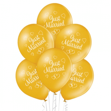 Just Married Ballonnen Goud 30cm 10st van VDV Benefit koop je bij Partywinkel