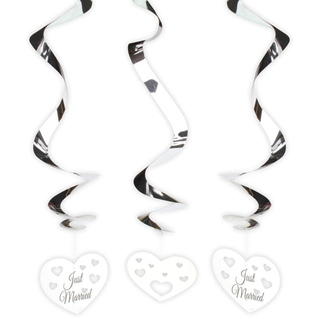 Just Married Hangdecoratie 70cm 3st van Folat koop je bij Partywinkel