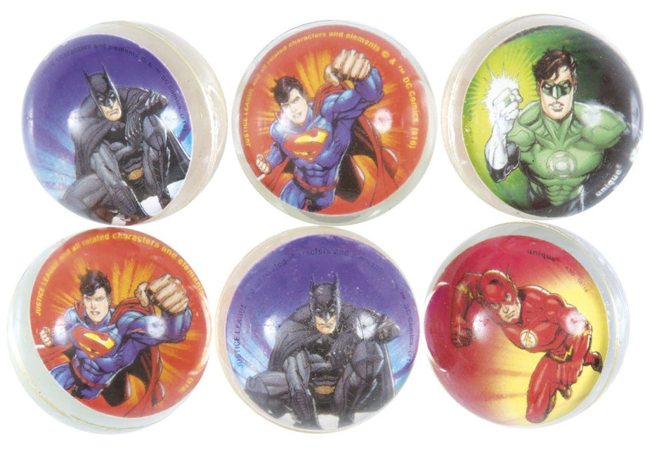 Justice League Stuiterballen 3cm 6st van Unique koop je bij Partywinkel