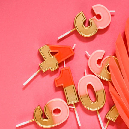 Kaars 0 Jaar Retro Roze 5cm van Folat koop je bij Partywinkel