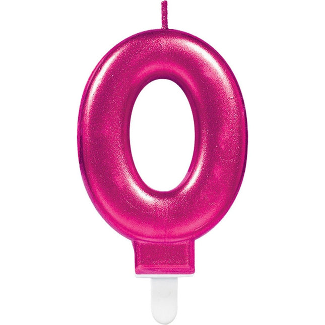 Kaars 0 Jaar Roze 8cm van Riethmueller koop je bij Partywinkel