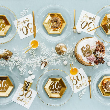 Kaars 30 Jaar Goud 7,5cm van Partydeco koop je bij Partywinkel