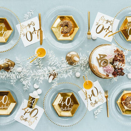 Kaars 40 Jaar Goud 7,5cm van Partydeco koop je bij Partywinkel