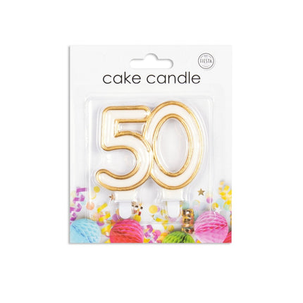 Kaars 50 Jaar Goud 7cm van WeFiesta koop je bij Partywinkel