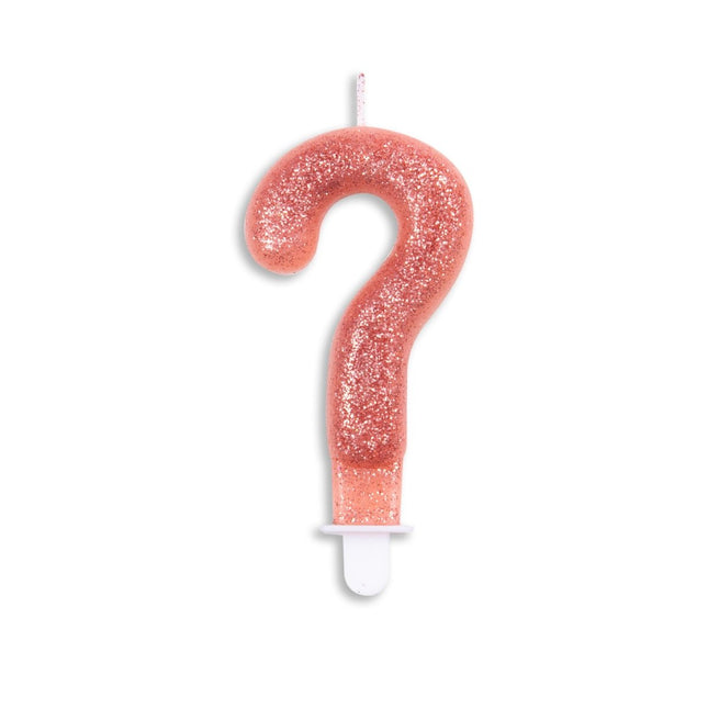 Kaars ? Jaar Rose Goud Glitter 7cm van WeFiesta koop je bij Partywinkel
