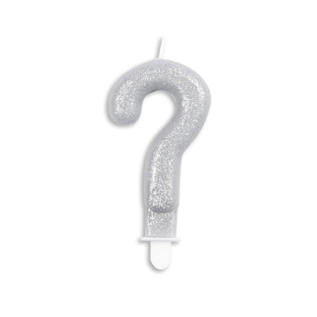 Kaars ? Jaar Zilver Glitter 7cm van WeFiesta koop je bij Partywinkel