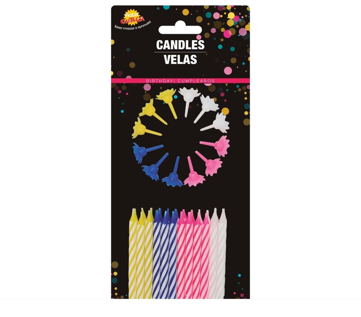 Kaarsen Gekleurd 5,5cm 24st van Fiestas Guirca koop je bij Partywinkel