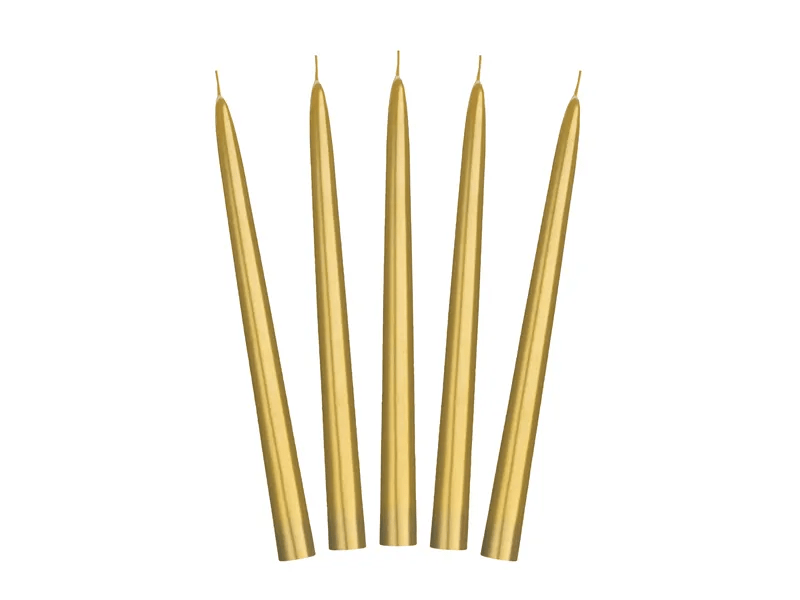 Kaarsen Goud Metallic 24cm 10st van Partydeco koop je bij Partywinkel