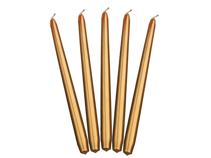 Kaarsen Goud Metallic 29cm 10st van Partydeco koop je bij Partywinkel