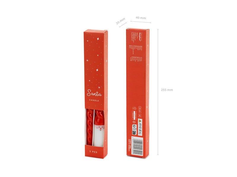 Kaarsen Kerstman 25cm 2st van Partydeco koop je bij Partywinkel